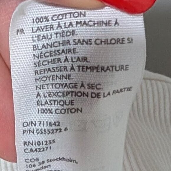 COS | Draped Neck Sweatshirt in White - Picture 9 of 11